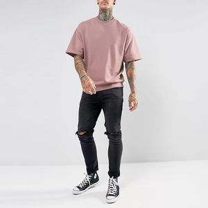 T-shirt Homme Col Rond Personnalisé avec Logo OEM, Coupe Oversize et Tissu Épais, Idéal pour le Sport et les Loisirs - Product Image 4