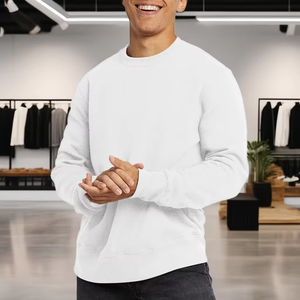 Manufacturer Quality 100% Cotton Solid Plain <b>Black</b> Pullover Hoodie Sweatshirt for Men Basic Long Style Winter Fleece <b>Dye</b> - Product Image 1