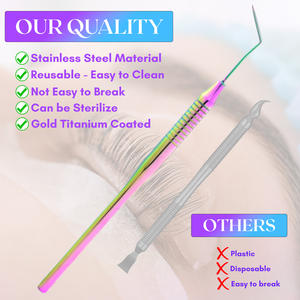 Herramienta Profesional Separadora de Pestañas, Set de Extensión y Lifting de Pestañas de Acero Inoxidable, Herramienta Confiable para Manualidades y Salón de Belleza - Product Image 6