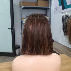 Extensiones de cabello humano Bob de cabello vietnamita crudo 12 pulgadas hueso recto resaltado color perruque bresilienne pelucas de cabello humano - Product Image 2