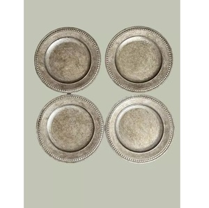 Assiette de service ronde argentée en acier inoxydable au design créatif Assiette de service pour vaisselle et ustensiles de cuisine - Product Image 2