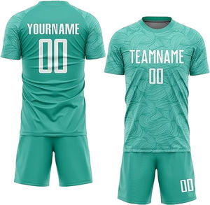 Uniforme de fútbol de hombre de poliéster OEM 100% al por mayor, diseño sublimado personalizado, secado rápido, transpirable, ajuste relajado, antibacteriano - Product Image 3