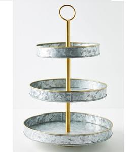 Gold Plated Finishing Hot Selling 2 <b>Tier</b> <b>Cake</b> <b>Stands</b> Cup <b>Stand</b> Dessert Display Tray for Wedding Birthday Party Metal - Product Image 6