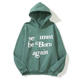 Sweat à capuche surdimensionné en éponge française de haute qualité sweat à capuche court unisexe hommes bouffée impression broderie sweats à capuche personnalisés - Product Image 1