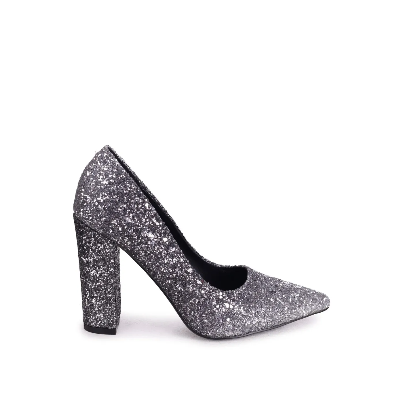 Moda alta qualità a basso costo da donna tacco alto pesante Glitter pump sandali argento blocco di scarpe scarpe da donna