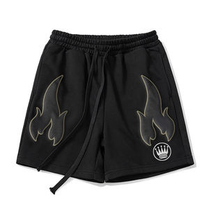 กางเกงขาสั้นผู้ชายผ้าฟลีซเฮฟลีซกางเกงขาสั้นเอวยางยืดปรับได้สำหรับผู้ชาย - Product Image 2