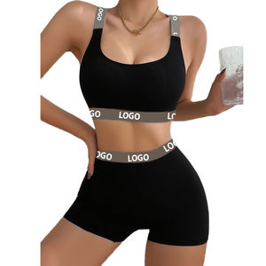 Vêtements de sport Ensemble de fitness et de yoga pour femmes Short de soutien-gorge 2 pièces Hauts et shorts de yoga grande taille pour l'entraînement - Product Image 2