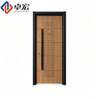 Porte d'entrée décorative haut de gamme en acier de classe A pour villa, grille verticale minimaliste, bien étanche, pour extérieur