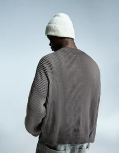 Suéter de gran tamaño para hombre con estilo, Jersey de punto con logotipo personalizado, jersey de cuello redondo, proveedor de ropa de moda para exportación internacional al por mayor - Product Image 4