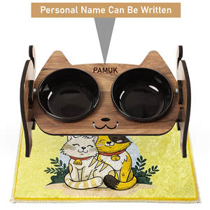 Adjustable Double Cat Feeding Station Ceramic <b>Bowls</b> Portable <b>Pet</b> <b>Bowls</b> Feeders Ergonomic <b>Raised</b> Food Stand for Cats - Product Image 3