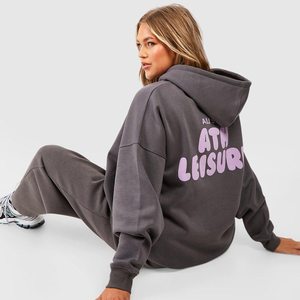 ชุดวอร์มมีฮู้ดสำหรับผู้หญิงชุดออกกำลังกายสีพื้นมาใหม่สำหรับยิมใช้ในฤดูหนาว - Product Image 3