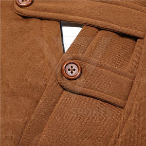 เสื้อฮู้ดสวมหัวผ้าโพลีเอสเตอร์สำหรับผู้ชายเสื้อมีฮู้ดผ้าฟลีซสีพื้นสำหรับฤดูหนาว - Product Image 4