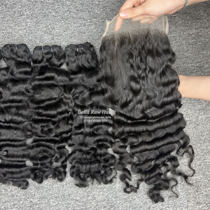 วิกผมแท้แบบไม่เรมี่เวียดนามเครื่องต่อผมมนุษย์ทำจากผมลอนลึกผมต่อผมแบบคู่ - Product Image 3