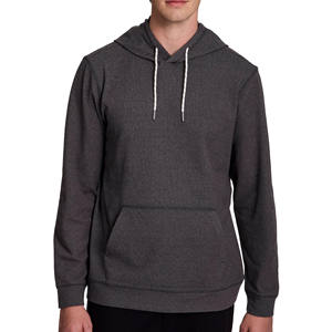 Pull-over à capuche classique pour hommes, veste à glissière en coton respirant, confort toute la journée, techniques de teinture unie en polaire d'hiver, OEM personnalisé - Product Image 1