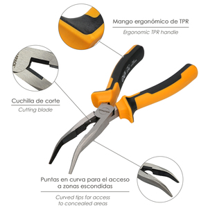 Pinze a bocca curva 200 mm. Acero DIN 5745 - Product Image 3