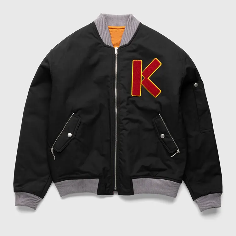 Custom Outdoor Letterman Thick Mens Winter Embroidery Bomber Jackets For Men