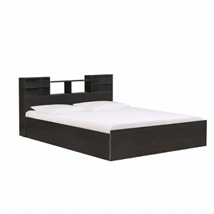 Lit plateforme King Size moderne 2239 avec bibliothèque intégrée, étagères de rangement et tête de lit, robuste, pour chambre principale - Product Image 3