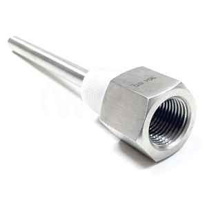 Stainless steel well for 6-inch immersion sensor with 1/2 NPT internal thread and 1/2 NPT external thread - Product Image 1