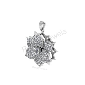 Nouvelle arrivée 925 pendentif en argent Sterling 34x26mm forme de fleur 14K plaqué or prix usine résultats de bijoux inde pour les filles - Product Image 2