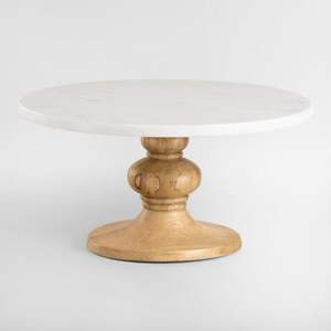Décoration de mariage table à manger support de gâteau de sueur avec dessus en bois et en marbre conception de luxe meilleure vente - Product Image 6