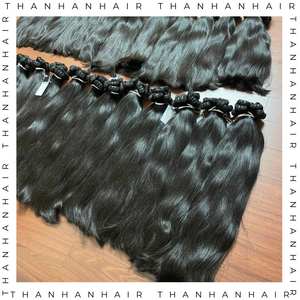 Extensiones de cabello humano vietnamita virgen natural de trama recta de color negro Super doble dibujado 100% Remy Raw Virgin - Product Image 2