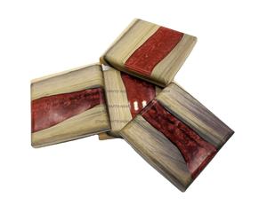 ถาดรองแก้วไม้อะคาเซียทำจากไม้อีพ็อกซี่ทรงสี่เหลี่ยมแบบปรับแต่งได้ถาดรองแก้วที่ดีที่สุดใช้ในบ้านร้านอาหารโรงแรม - Product Image 1