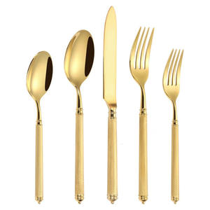 Couverts de qualité supérieure Événements de mariage et restaurants Qualité superlative Cuillère Fourchette Couteau Plaqué or Cutely Set pour la nourriture - Product Image 5