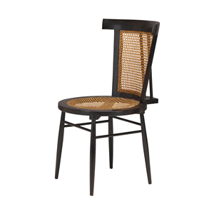 Silla de Madera para Cafetería con Asiento y Respaldo de Ratán, Silla de Comedor de Madera Maciza para Restaurante, Hotel, Cafetería - Product Image 2