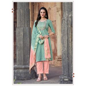 Pantalon Kurti en Viscose avec broderie de rayonne lourde, nouvelle tendance élégante, avec Chanderi, soie dupata, fournisseur mondial - Product Image 1
