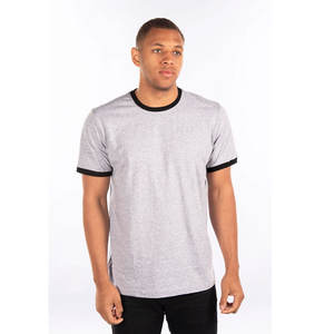 T-shirt en jersey fin Bella + Canvas Tultex pour homme, logo personnalisé en gros, vintage, bord contrasté, coupe régulière, 100% - Product Image 5