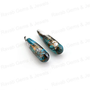 Turquesa Kingman de Búfalo Blanco Natural de Primera Calidad, 9x30 mm, Forma de Gota Lisa, Piedras Preciosas Sueltas para Joyería y Sanación - Product Image 5