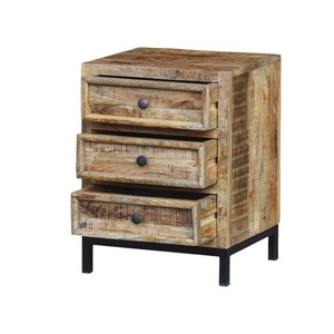 Armoire à 3 tiroirs rétro de style indien traditionnel - Product Image 2