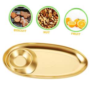 Plaque métallique en acier inoxydable avec finition brillante miroir, parfaite pour les repas de fête, servant des plats et des collations avec style - Product Image 6