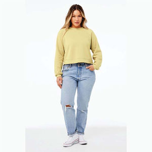 เสื้อสเวตเชิ้ตสตรีไซส์ใหญ่ คุณภาพสูง ระบายอากาศได้ดี สไตล์สตรีทแวร์ สำหรับฤดูหนาว รับผลิตตามสีที่ต้องการ ออกแบบโลโก้ด้านหน้า บริการ OEM ราคาถูก - Product Image 4