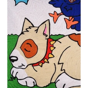 2022 lujo Crewel bordado pájaro perro funda de almohada personalizada Color brillante hecho a mano Boho Animal funda de cojín venta al por mayor decoración del hogar - Product Image 3