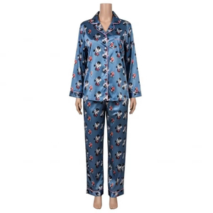Ensemble de vêtements de nuit pour femmes en satin doux, polyester, sensation de soie, impression numérique, vêtements de détente lisses, vêtements de nuit confortables, designs personnalisés - Product Image 5