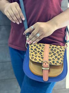 New Style Recycled Leather Stubby Color Sling Bag High Quality <b>Animal</b> Print <b>Fur</b> Leather Handbag Multi Colour Women Shoulder Bag - Product Image 3