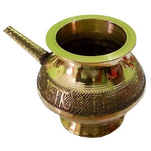 Lota de Latón Puro Vintage de Alta Calidad con Grabado y Acabado Pulido para Uso en la Cocina, Artículo de Cocina Lota Árabe Antiguo - Product Image 1