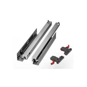 Glissière de tiroir robuste à ouverture par poussée, extension complète 350 mm, avec frein - Product Image 1