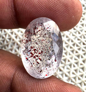Piedra preciosa natural de corte ovalado Super Seven, piedra inyectada en sangre para la fabricación de joyas, tamaño Melody Super Seven: 21,5x14,5x12mm - Product Image 1