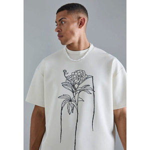 Camiseta de algodón y poliéster para hombre al por mayor, camiseta de manga corta con gráfico y logotipo personalizado en 3D - Product Image 3