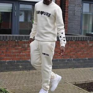 Tracksuit 2024 Men Custom Printing Logo Heavyweight Sweatsuit Blank Sweat <b>Shirt</b> and Jogger Sweatpants Sets - Product Image 3