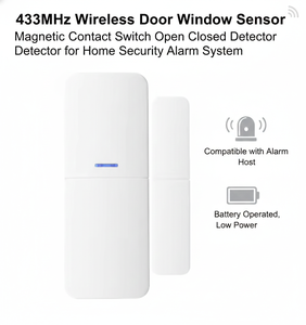 Capteur de porte et de fenêtre sans fil 433 MHz, interrupteur à contact magnétique, détecteur d'ouverture et de fermeture pour système d'alarme de sécurité domestique - Product Image 1
