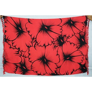 Nuevo sarong Hawaiano con estampado de flores grandes, ropa de playa para cubrir 100%, rayón, PR0187-05-180 - Product Image 1