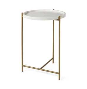 Dernières tables basses de luxe à armature en métal dessus en marbre tables d'appoint au design traditionnel pour salon salle à manger chambre décoration de la maison - Product Image 6