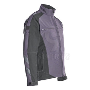 แจ็คเก็ตผ้านิ่มสำหรับผู้ชายเสื้อแจ็กเก็ตกันหนาวคอตั้งดีไซน์แบบกำหนดเอง - Product Image 3