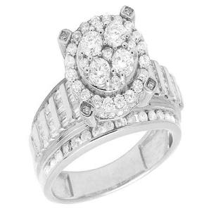 Flower Cluster Diamond Wedding Engagement & Anniversary Women's <b>Ring</b> With Elegant <b>Silver</b> <b>Statement</b> Jewelry for Gift - Product Image 4