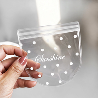Sacs d'emballage pour bijoux en PVC personnalisés, sacs refermables en PVC transparent avec fermeture éclair pour le rangement des boucles d'oreilles, des colliers et des bagues, avec logo