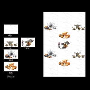 Design 3D en pierre avec motif de fleurs Carrelages muraux en céramique émaillée brillante 30x45cm - Product Image 5