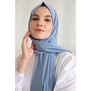 ผ้าพันคอไหมสีฟ้าเบบี้บลูเมดินา ลอง - Product Image 3